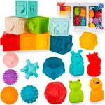 Színes szilikon kockák és figurák – készségfejlesztő játék babáknak (BB11402) (1)