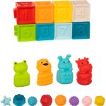 Színes szilikon kockák és figurák – készségfejlesztő játék babáknak (BB11402) (11)