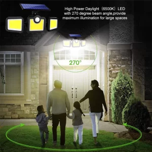 171 COB LED-es napelemes fali lámpa, fény- és mozgásérzékelővel, távirányítóval JD-2959A (BBV) - Image 9
