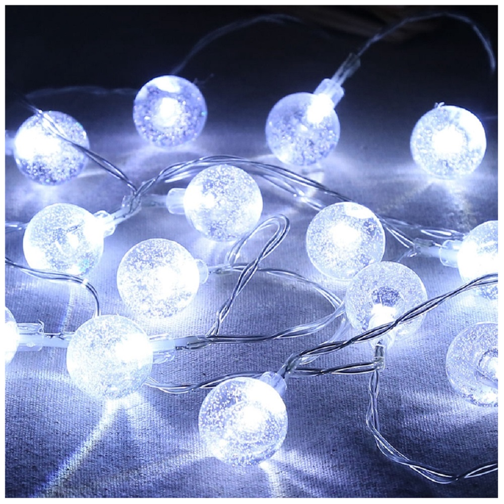 karácsonyi fényfüzér üveggolyókkal beltérre – 30 LED, 3 méter (BBV) (2)