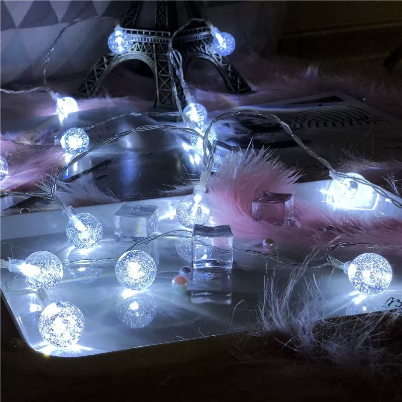 karácsonyi fényfüzér üveggolyókkal beltérre – 30 LED, 3 méter (BBV) (3)