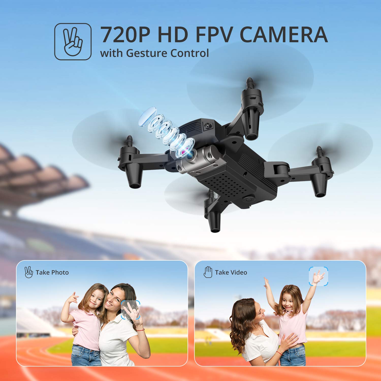 DeercD20 kamerás mini drón távirányítóval – 360°-ban átfordul (7)