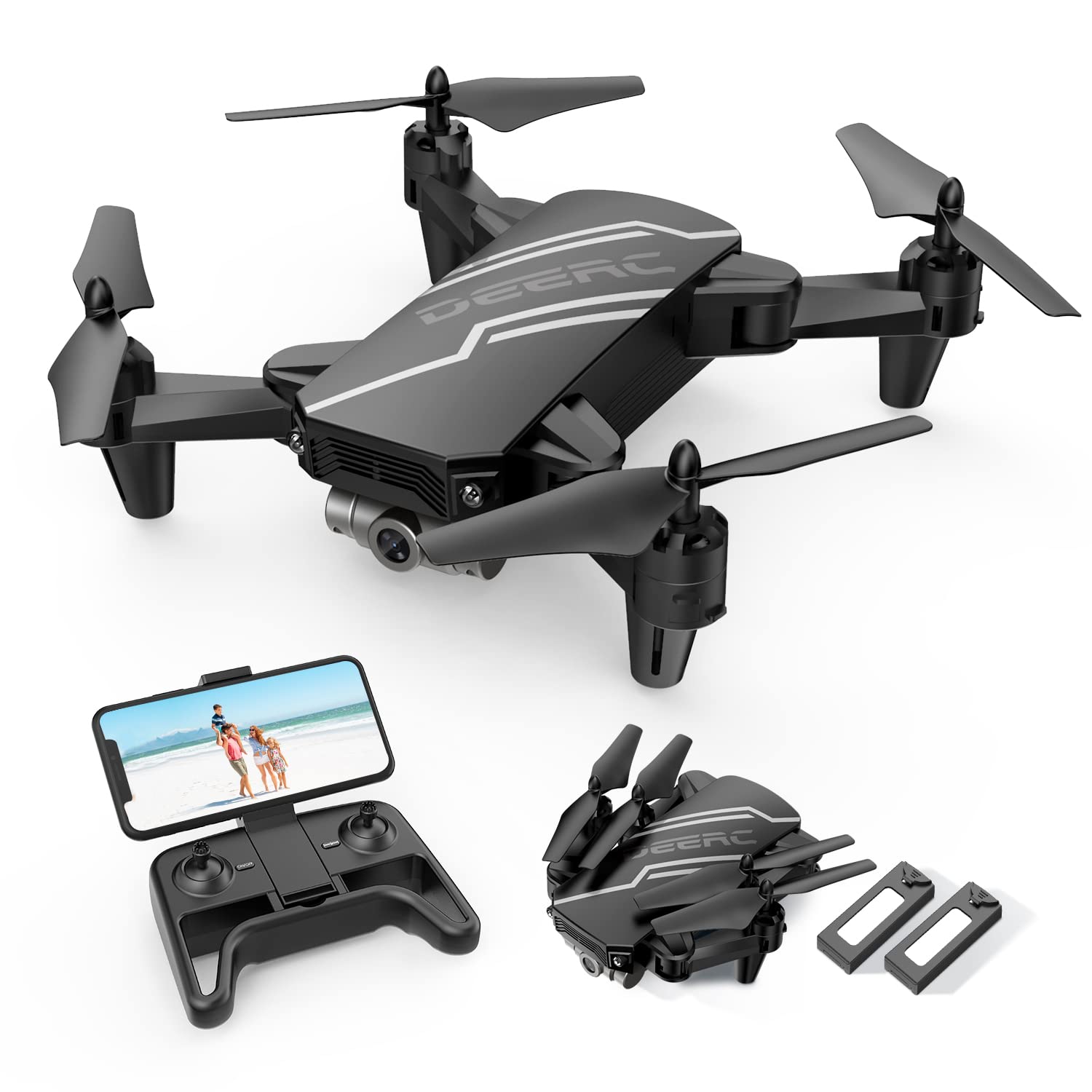 DeercD20 kamerás mini drón távirányítóval – 360°-ban átfordul (8)