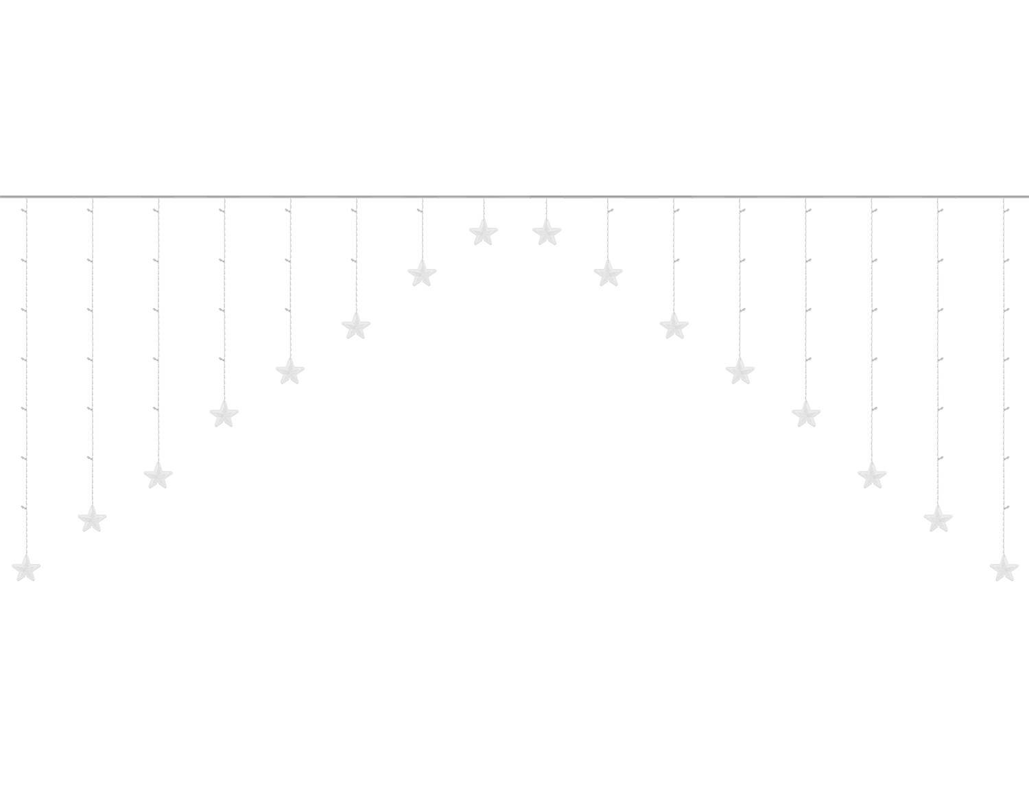 Karácsonyi fényfüggöny csillagokkal és színes LED fényekkel – 245 x 100 cm (BB-11336) (5)