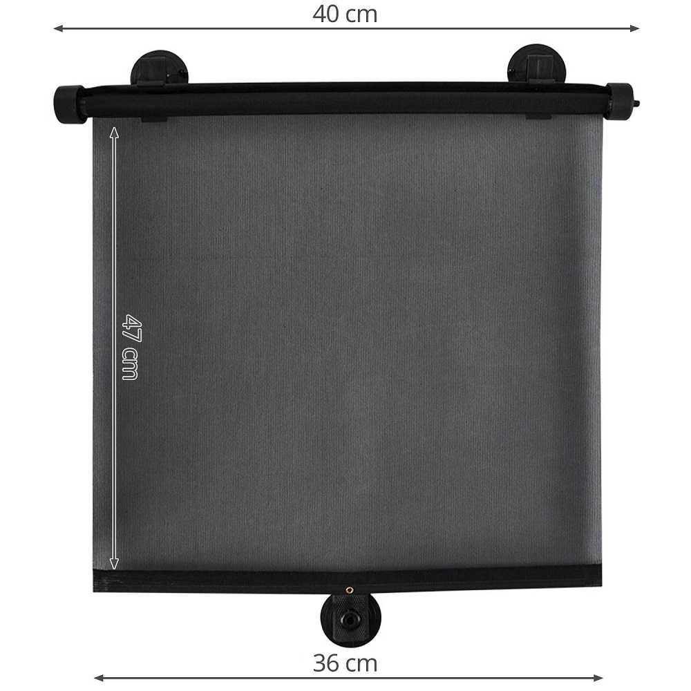 2 darabos – tapadókorongos, automata napellenző roló oldralra – fekete, 40 x 47cm (BB-0714) (3)