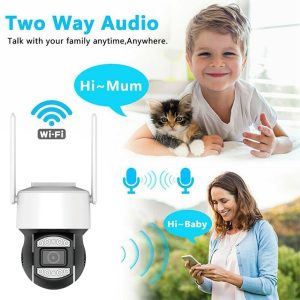 Telefonról vezérelhető PTZ02 WIFI-s biztonsági kamera - mozgásérzékelős, 360°-ban forgatható, időjárásálló - fekete - JE-A9 (BBV) - Image 5