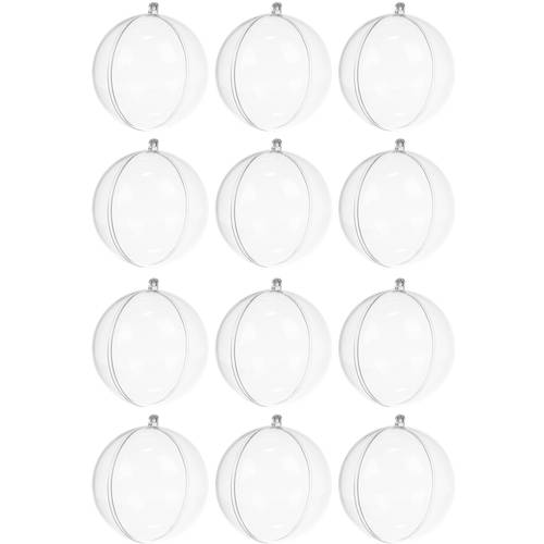 12 darabos felakasztható akril gömb készlet – kreatív, dekorációs célokra – 8 cm, átlátszó (BB-20508) (3)