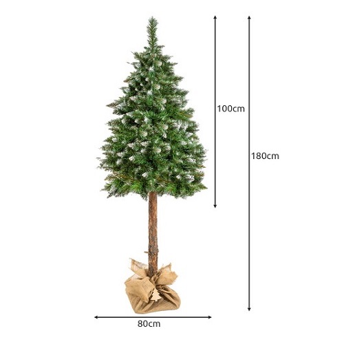 180 cm-es havas prémium műfenyő – 3D hatású fából készült törzzsel és karácsonyfa talppal (BB-11988)