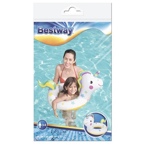 Bestway 3 db-os rugalmas anyagból készült úszógumi szett gyerekeknek – unikornis, hal, papagáj (BB-17783) (10)