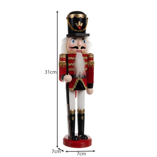 Fából készült, színes diótörő figura – karácsonyi dekorációnak is tökéletes (BB-20359) (1)
