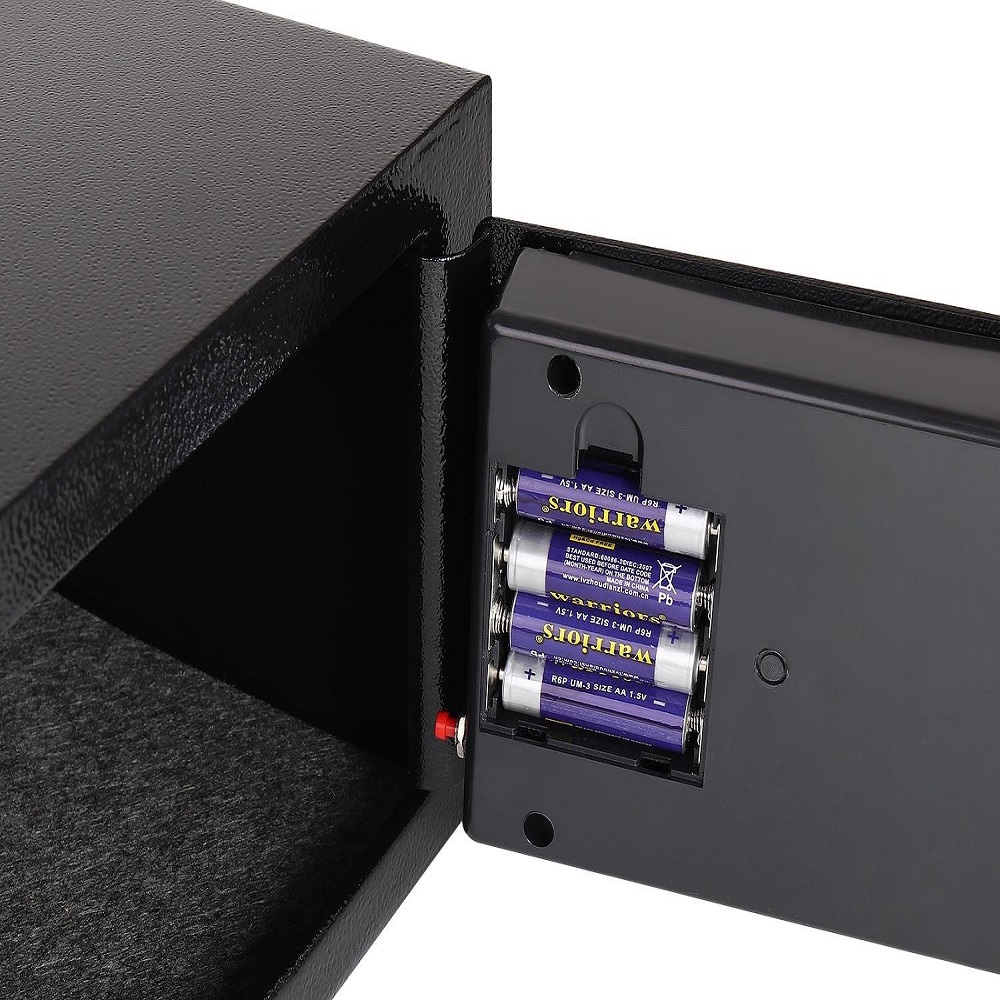 Falra szerelhető biztonsági digitális széf elektronikus zárral – 2 darab kulccsal, 23 x 17,5 x 17 cm, fekete (BB-8799) (7)