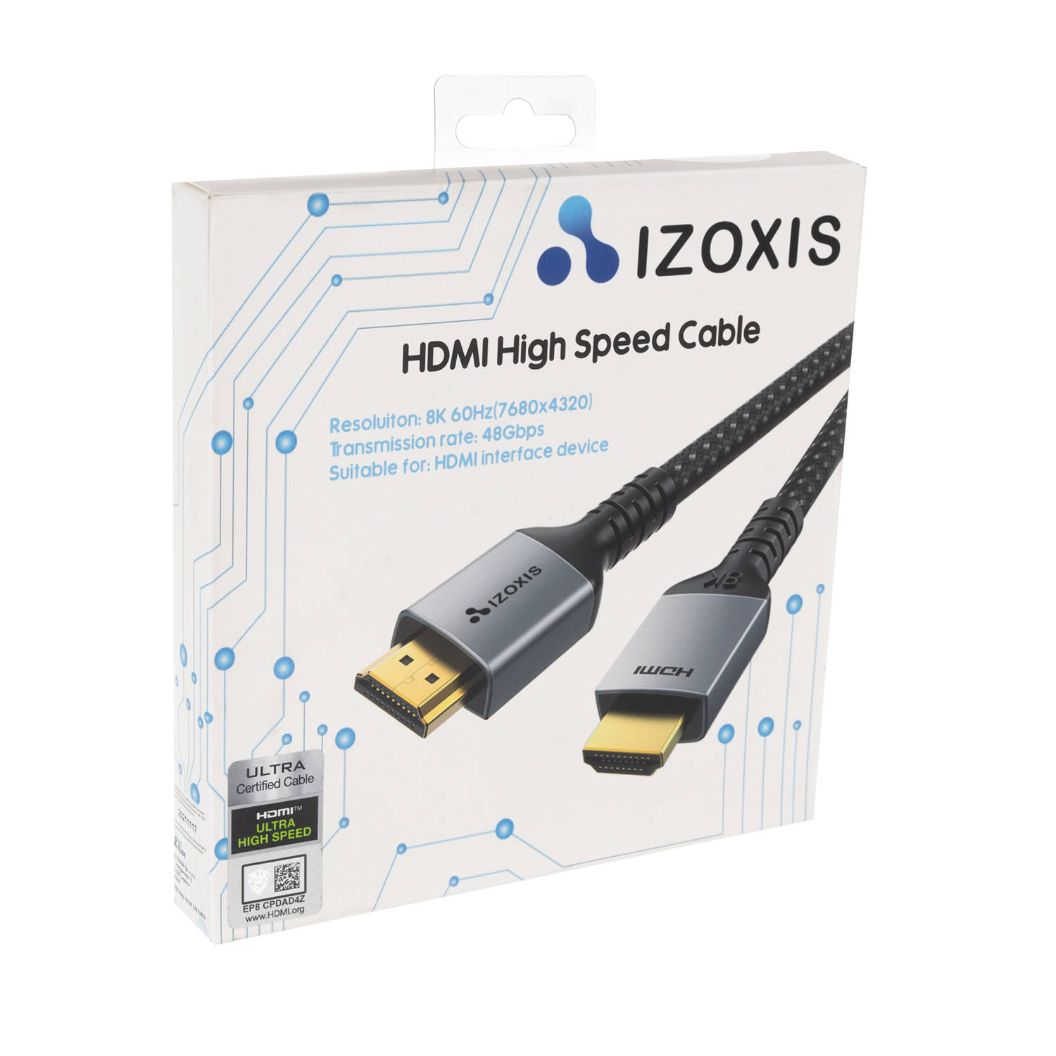 HDMI 2.1 8K IZOXIS kábel PVC bevonattal – 2 méter (BB-18929) (12)