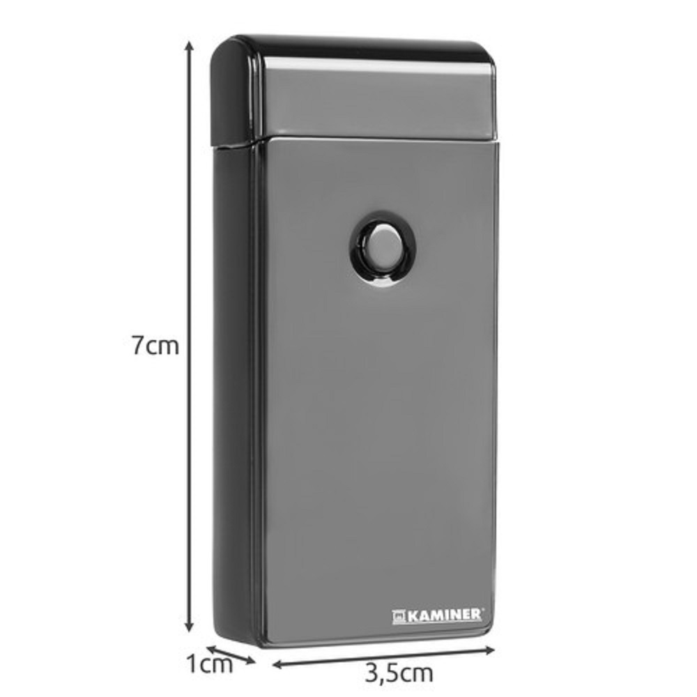 Szélálló – elektromos öngyújtó USB töltéssel, ajándék fekete tokkal – 3 x 7 x 1 ​​cm (BB-5057) (3)