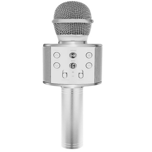 Vezeték nélküli Bluetooth Karaoke mikrofon beépített hangszóróval – szürke (BB-8997) (12)
