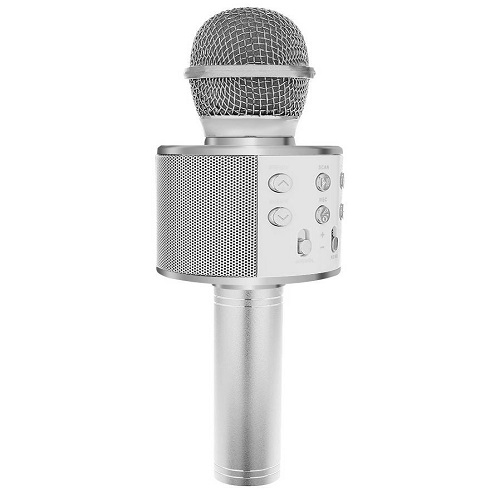 Vezeték nélküli Bluetooth Karaoke mikrofon beépített hangszóróval – szürke (BB-8997) (13)
