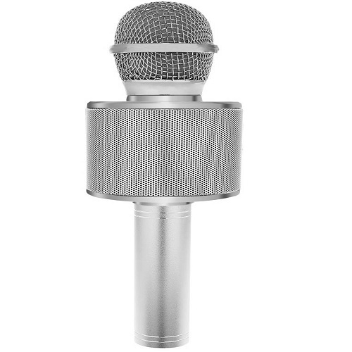 Vezeték nélküli Bluetooth Karaoke mikrofon beépített hangszóróval – szürke (BB-8997) (3)