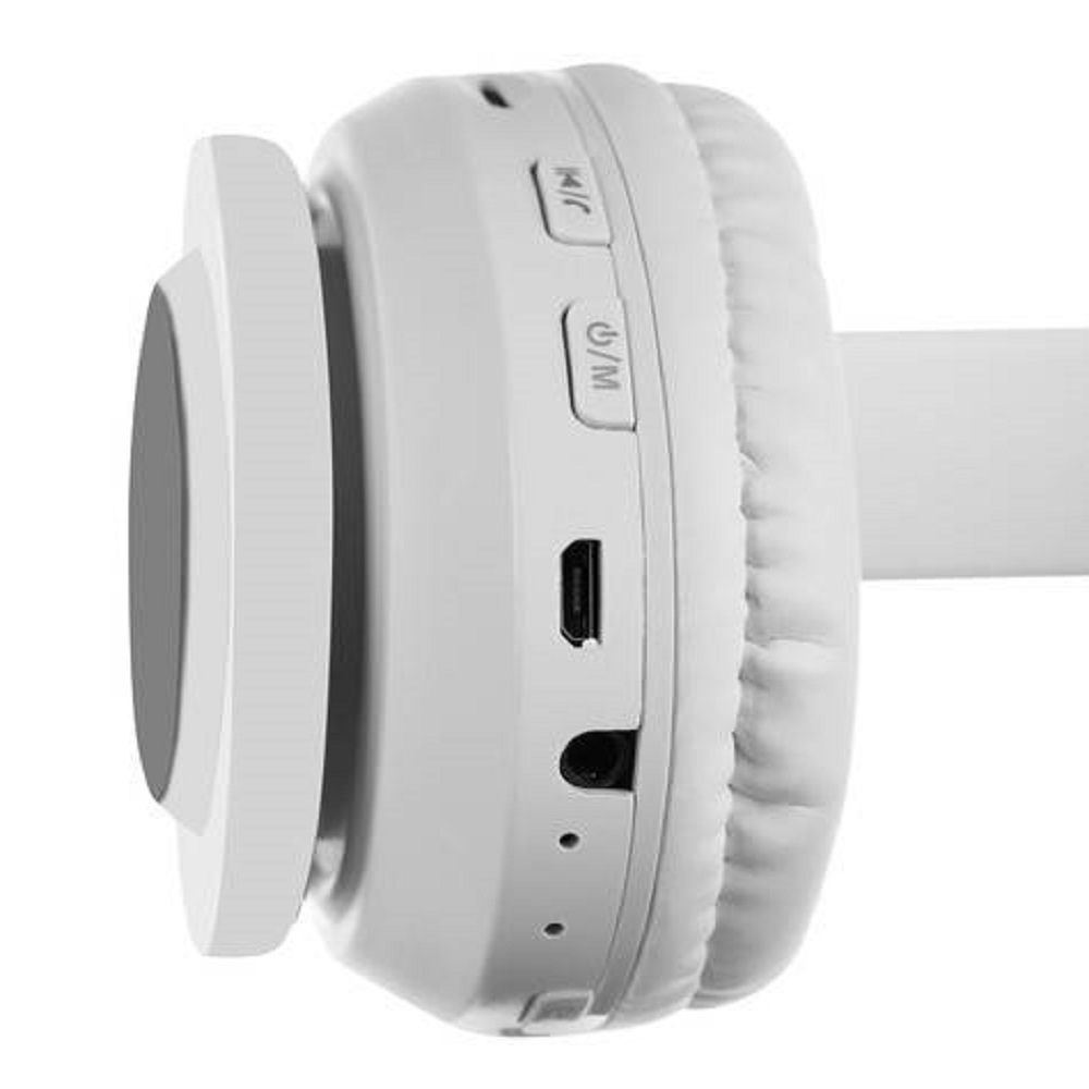 Világító cicafüles vezeték nélküli fejhallgató – fehér (BB-16866) (2)