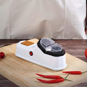 USB-ről működtethető elektromos késélező 3 finomsági fokozattal és erős műanyag házzal - 23,5 x 9 x 6,5 cm (BBV) - Image 5
