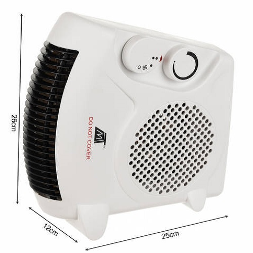 2 az 1-ben elektromos hősugárzó – hűtési és fűtési funkció, 2 fűtési fokozat – 2000 W, fehér (BB-16719) (9)