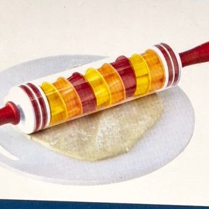 2in1 sodrófa és sütiszaggató - praktikus üreges műanyag sodrófa, vidám színű sütemény kiszúrókkal a belsejében (BBM) - Image 3