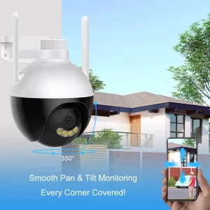 4k ultra HD WIFI IP térfigyelő kamera - 360°-ban forgatható, IP66 időjárásálló - 5x zoom, humán detektor (BBV) - Image 4