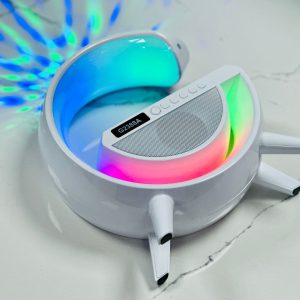 G2388A multifunkciós szórakoztató állomás - Bluetooth hangszóró, vezeték nélküli töltő, RGB LED party fény és éjszakai lámpa (BBV) - Image 4