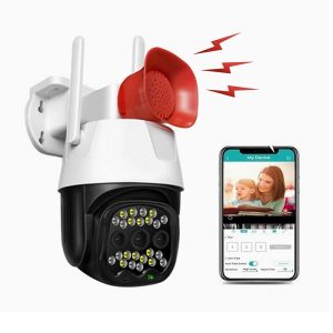 Okos biztonsági kamera mikrofonnal, hangszóróval és szirénával V380 WIFI IP - Android/IOS kompatibilis V380 WIFI IP kamera (BBV) - Image 5