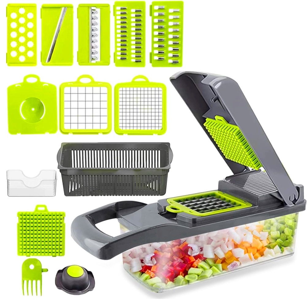 14 Funkciós Multifunkciós Aprító – minden vágási, szeletelési és aprítási igényt kielégít 8 cserélhető pengével 2