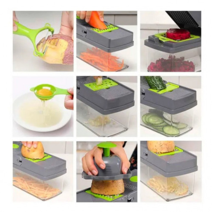 14 Funkciós Multifunkciós Aprító – minden vágási, szeletelési és aprítási igényt kielégít 8 cserélhető pengével 4