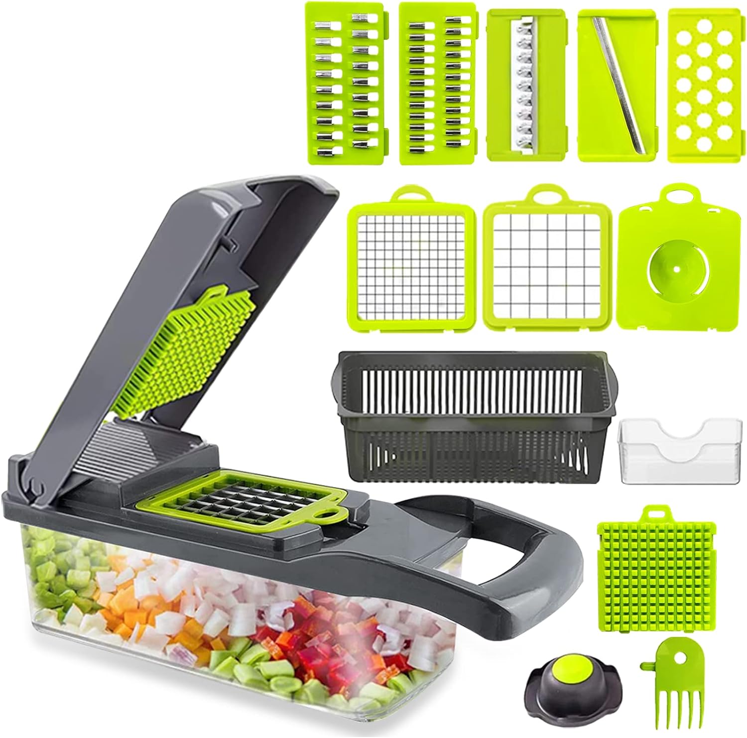 14 Funkciós Multifunkciós Aprító – minden vágási, szeletelési és aprítási igényt kielégít 8 cserélhető pengével 6