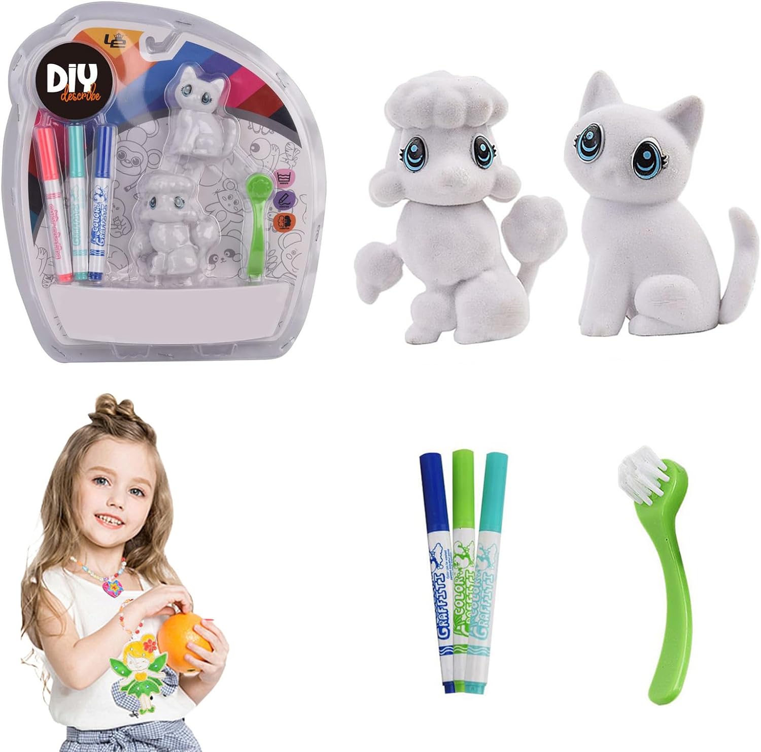 Kreatív színezhető firka plüss többszőr kiszínezhető kisállat (BBMJ) 8