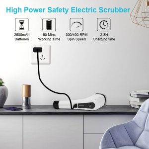 3in1 elektromos tisztító kefe, cserélhető fejekkel, kihúzható nyéllel - 25W (BBM) - Image 5