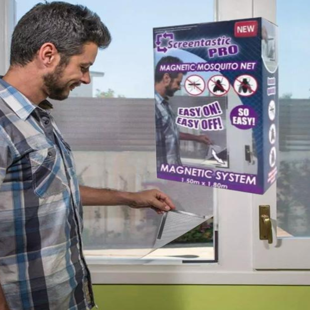 Ablakra rögzíthető méretre vágható mágneses szúnyogháló 150 X 180 cm 1