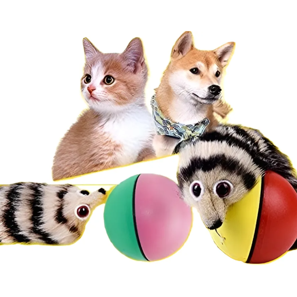 Bolyhos menyét – guruló, mozgó labda – lenyűgöző és szórakoztató játék macskáknak és kutyáknak 3