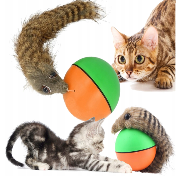 Bolyhos menyét - guruló, mozgó labda - lenyűgöző és szórakoztató játék macskáknak és kutyáknak 7