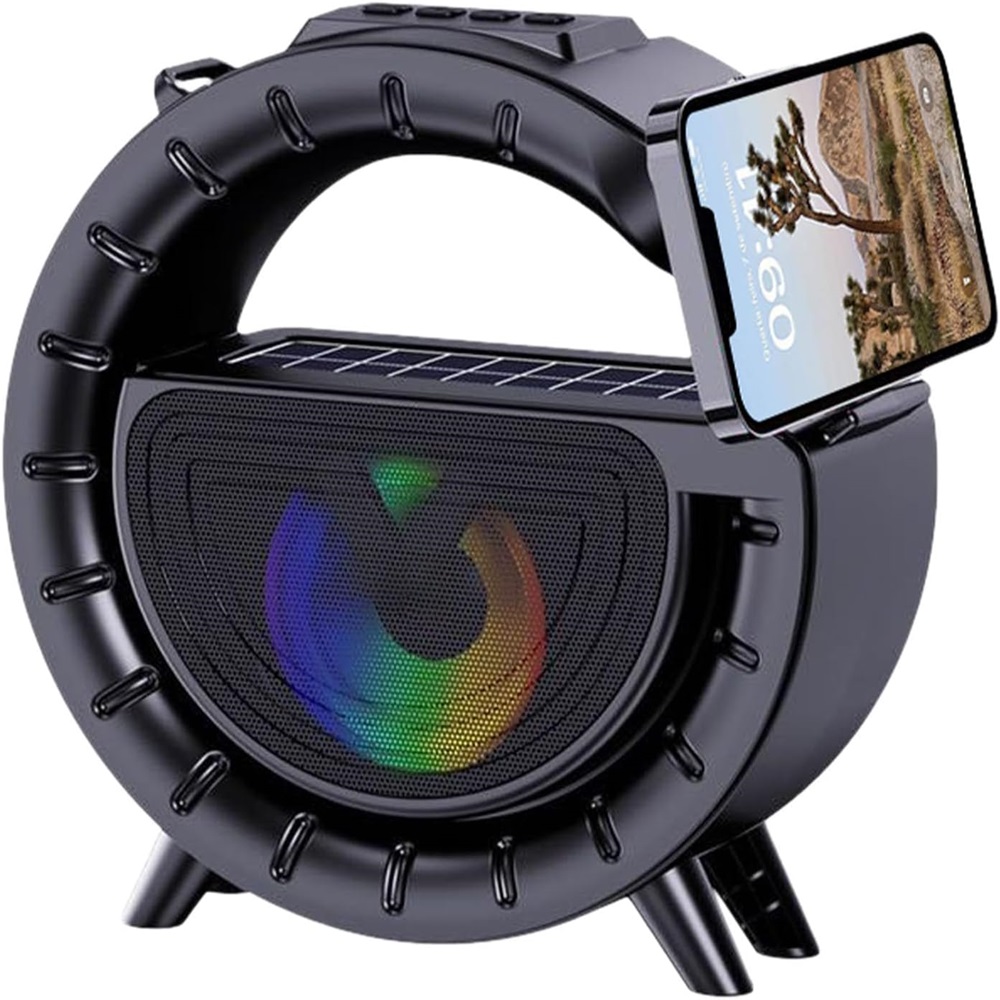 Innovatív hordozható napelemes vezeték nélküli Bluetooth hangszóró lámpával és praktikus vállra akasztható pánttal