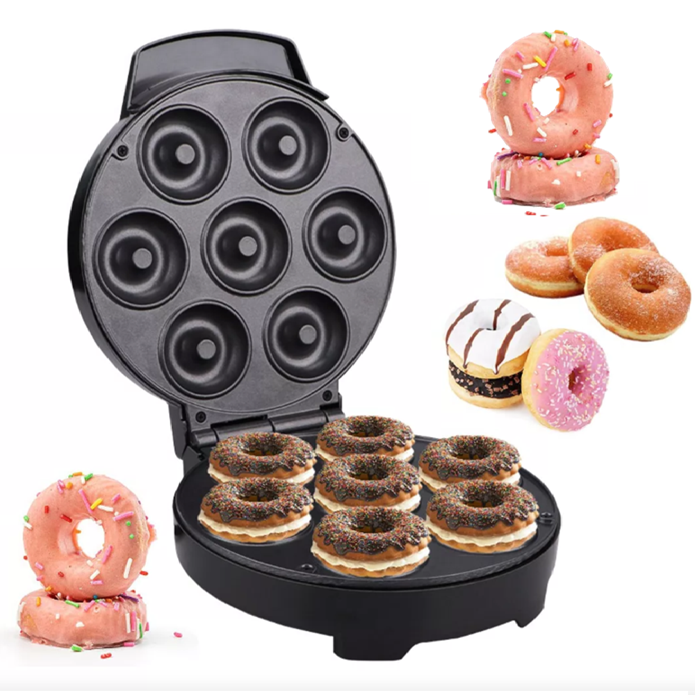 Tapadásmentes, elektromos fánkkészítő – mini kerek gömbgyűrűs fánkkészítő gép 7 db fánkhoz 8