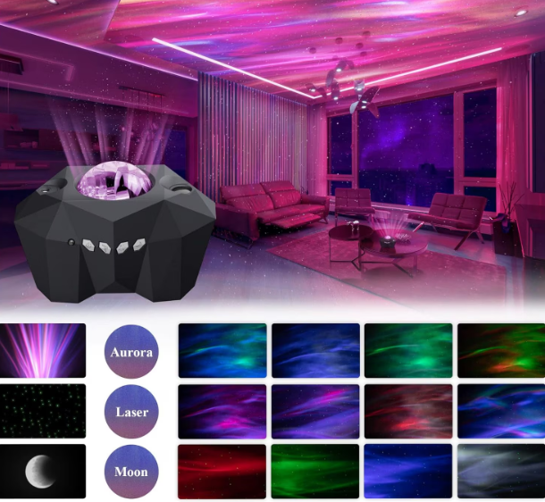 Távirányítós GALAXIS holdfény projector Bluetooth hangszóróval – varázsolja otthonába az éjszakai égboltot! 6