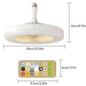 E27 LED mennyezeti hűtőventilátor lámpa - 3 sebességes, távirányítóval szabályozható (THM) - Image 10