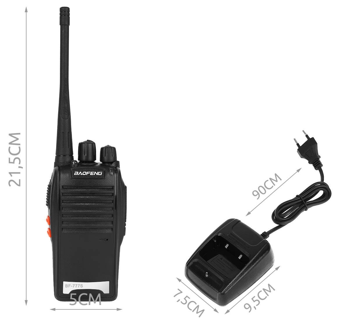 2 darabos Baofeng Walkie Talkie szett zseblámpával, fülhallgatóval – Baofeng BF-777S (BB-9204)4