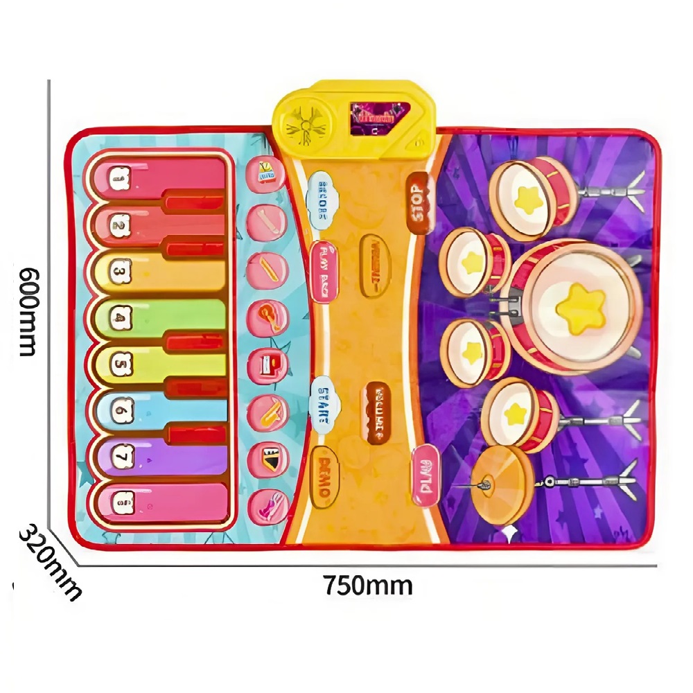 Interaktív zongoradob játszószőnyeg – 2 az 1-ben szórakoztató zenei élmény a gyerekeknek 12