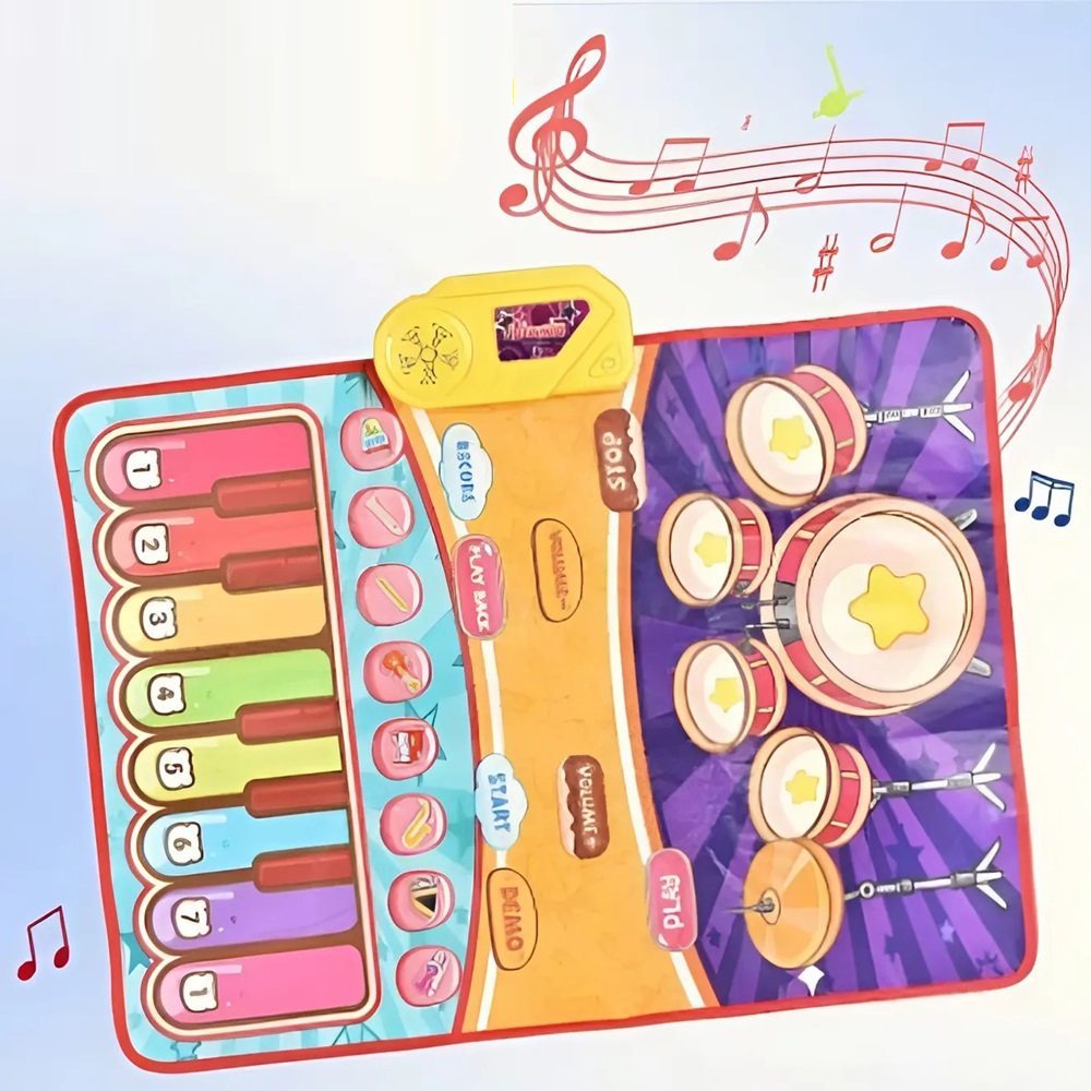 Interaktív zongoradob játszószőnyeg – 2 az 1-ben szórakoztató zenei élmény a gyerekeknek 9