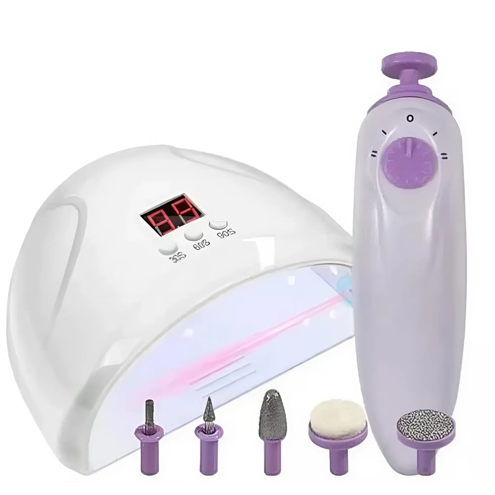 2 az 1-ben LED körömszárító és elektromos körömápoló készlet – professzionális manikűr és pedikűr készítéshez 3