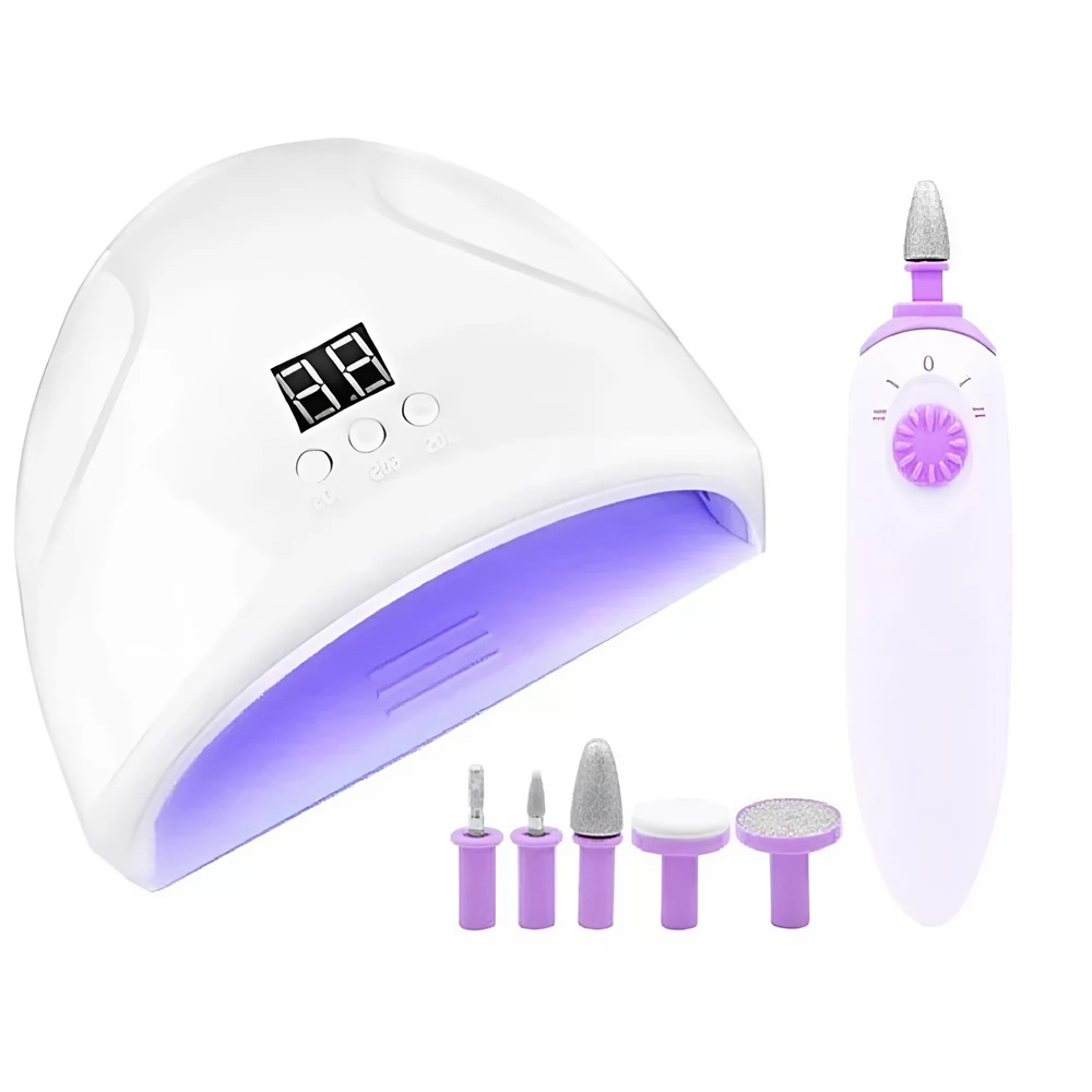 2 az 1-ben LED körömszárító és elektromos körömápoló készlet – professzionális manikűr és pedikűr készítéshez