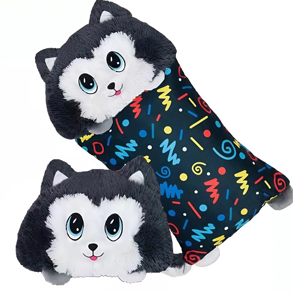 Fluffaluff husky pets ultra puha szunyókáló plüss párna – tökéletes ölelhető alvópárna gyermekeknek (BBM) 3