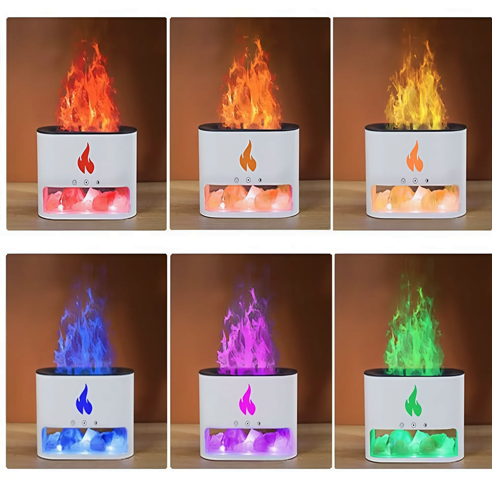 Kristály sókő és lánghatású esszenciális olaj diffúzor – 250 ml USB tápellátású csendes cool mist párásító relaxációhoz KP-023 (THM) 5