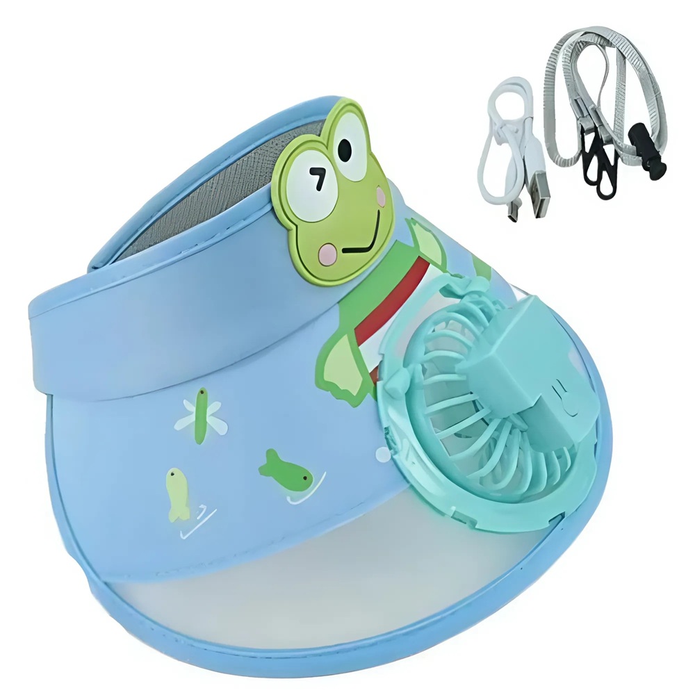 Békás_gyerek_napvédő_sapka_beépített_ventilátorral_3_sebességes,_extra_széles_karimával