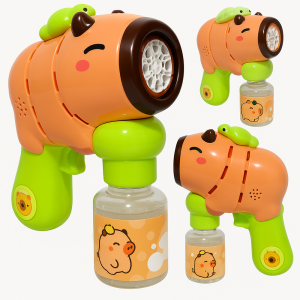 Capybara automata buborékfújó fegyver teknős hátizsákkal – folyadékkal vidám kültéri játék gyerekeknek (BBJ) - Image 10