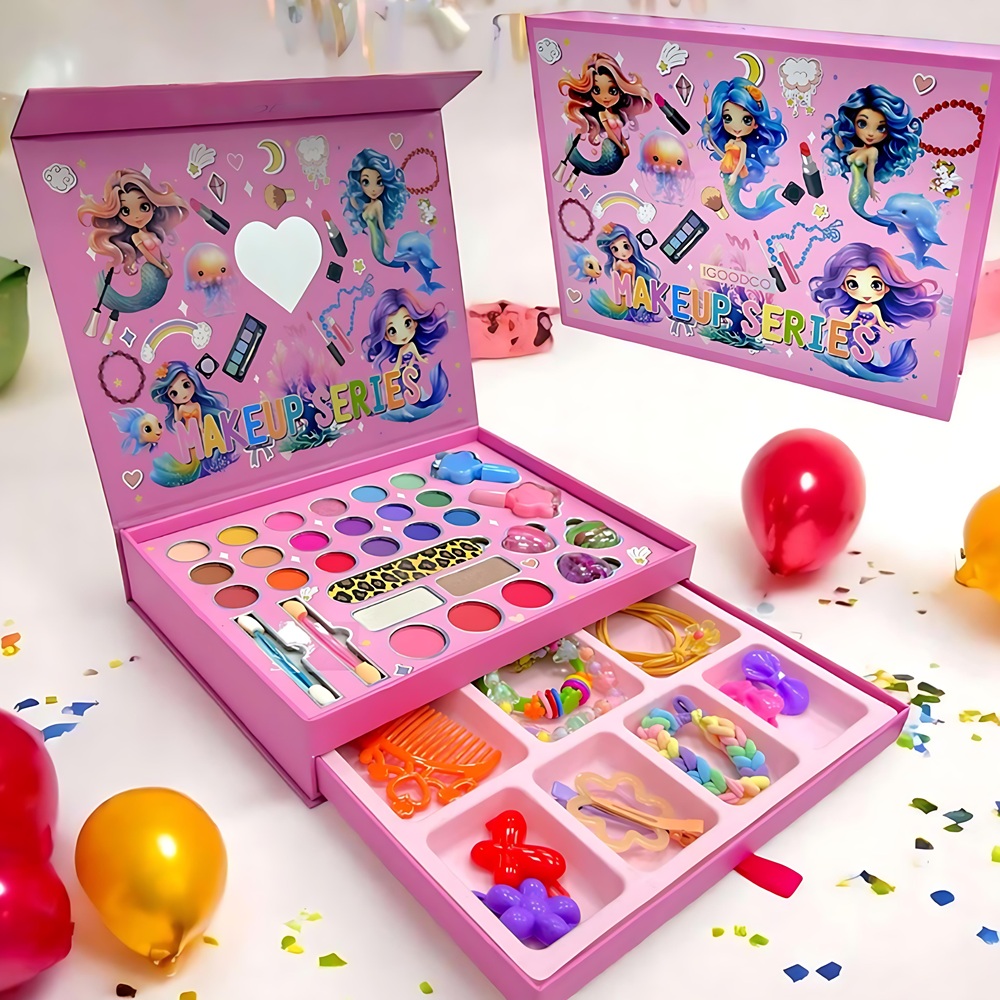 Gyerek_sminkkészlet_tok_tükörrel_és_fiókokkal_mosható_kozmetikai_szett_gyerekeknek