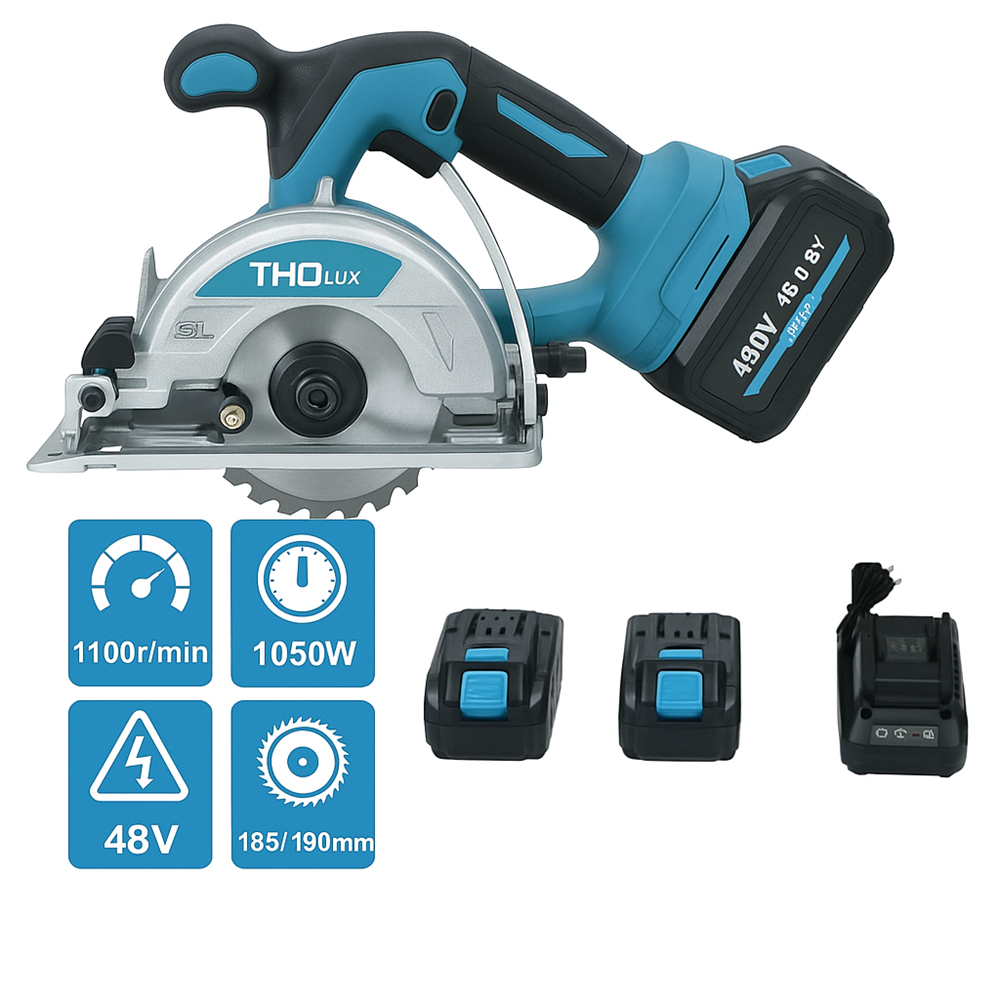 THOLux_akkumulátoros_körfűrész_készlet_48V_erőteljes_vezeték_nélküli_faipari_szerszám_M_8089